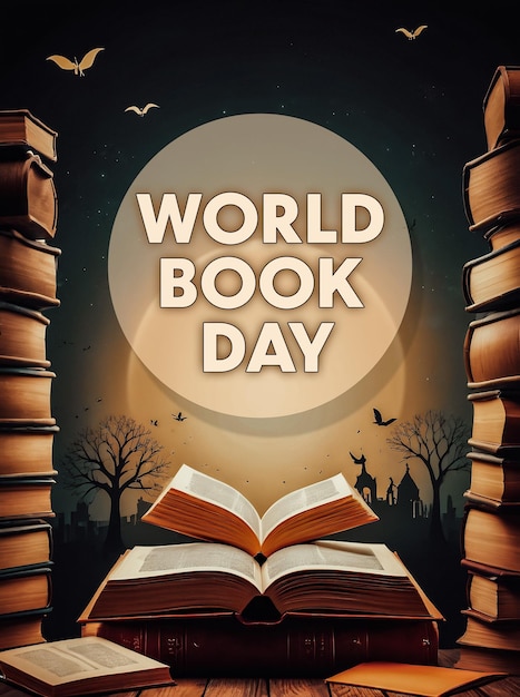 Photo world book day background