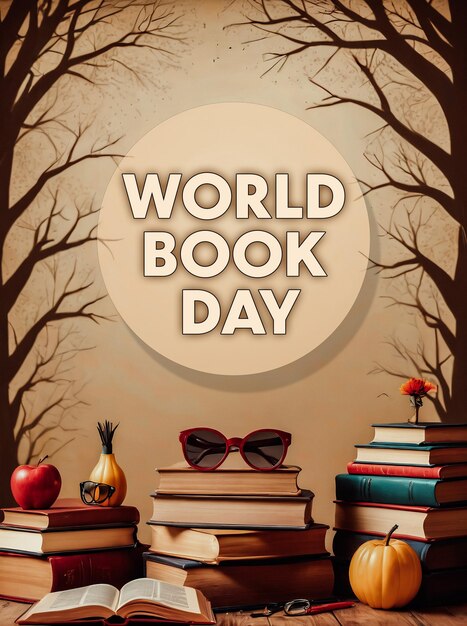 Photo world book day background