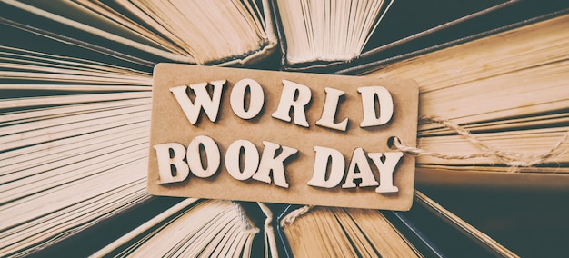 Photo world book day. book background.