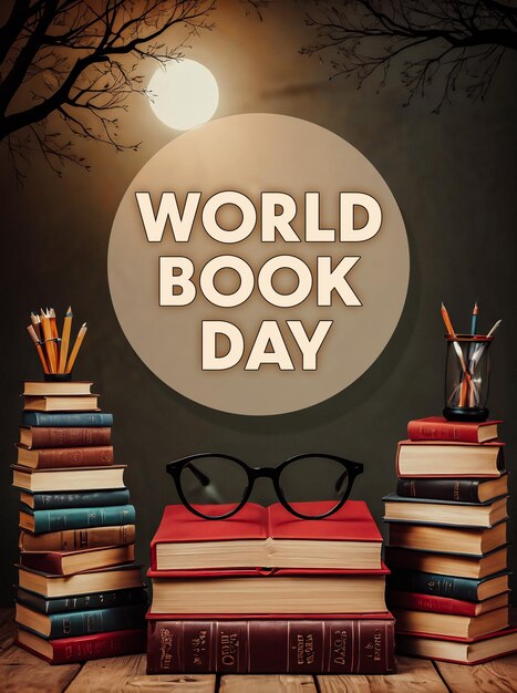 Photo world book day concept book background copyspace