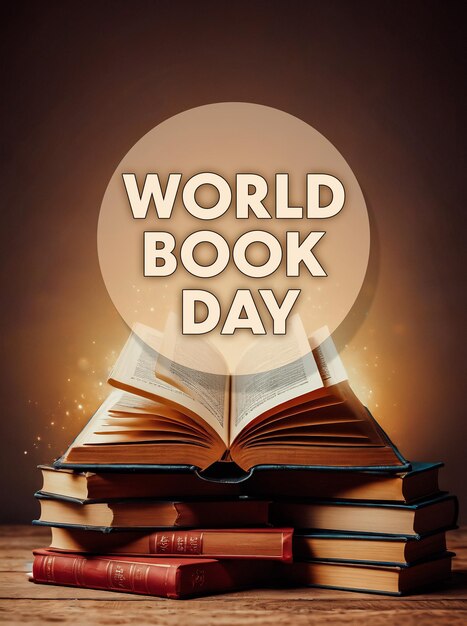 Photo world book day concept book background copyspace