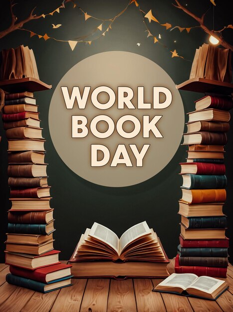 Photo world book day concept book background copyspace