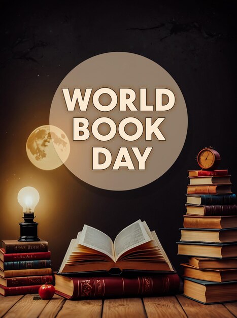 Photo world book day concept book background copyspace