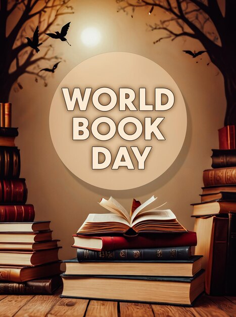 Photo world book day concept book background copyspace