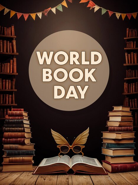 Photo world book day concept book background copyspace