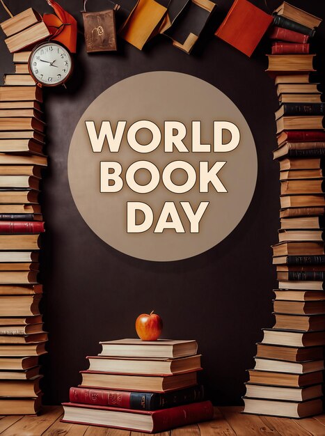 Photo world book day concept book background copyspace