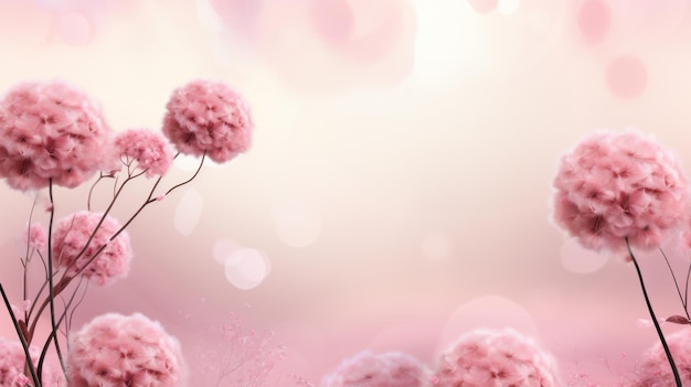 World Breast Cancer awareness month concepten ontwerpen Bloemdecoratie met roze achtergrond