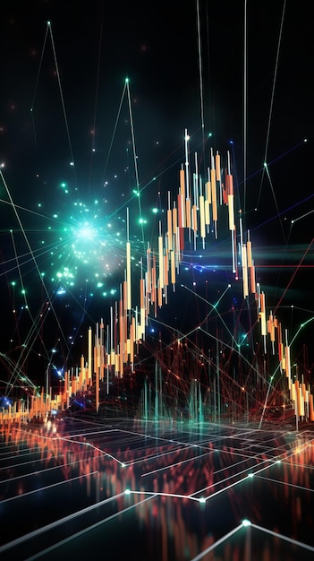 World business graph or chart stock market or forex trading graph in graphic concept suitable for financial investment or Economic trends business AI generative