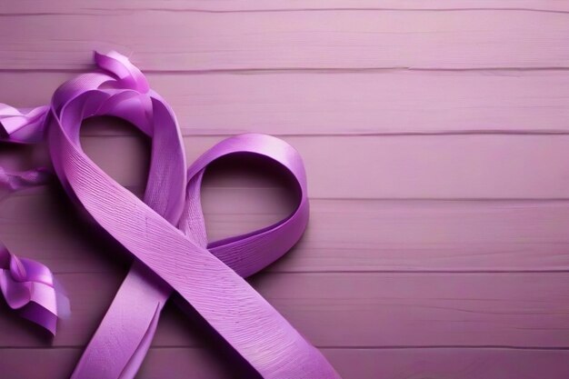 World cancer day background with purple ribbon