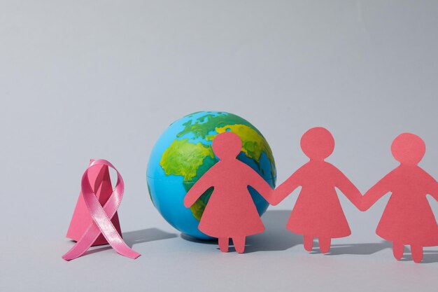 World Cancer day concept of females cancer