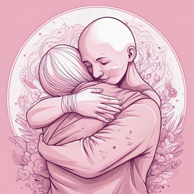 World cancer day with people hugging