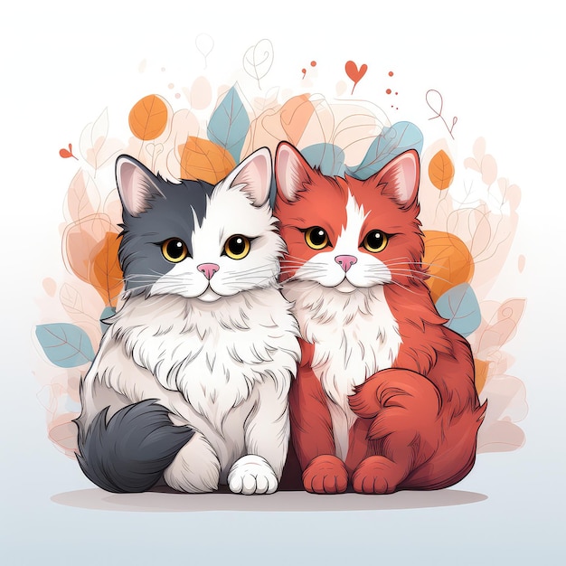 world cat day cute cats illustration