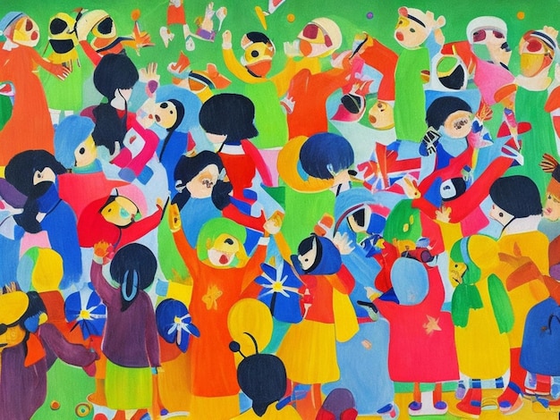 World Children's Day Artwork Ignites Hearts with Vibrant Creativity Embracing Potential and Joyful