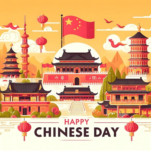 World Chinese language Culture day illustration