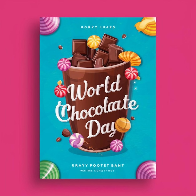 Photo world chocolate day celebration poster design