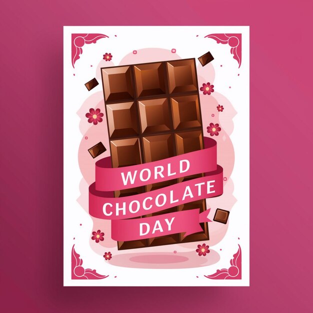 Foto progettazione del poster per la celebrazione della giornata mondiale del cioccolato