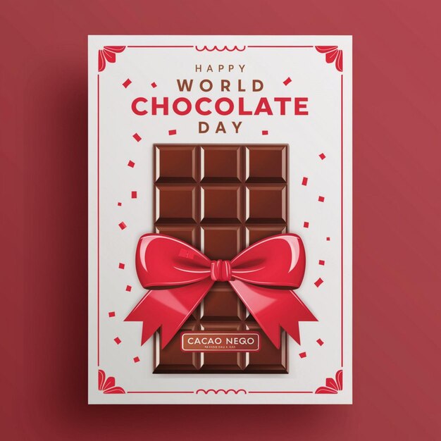 Foto progettazione del poster per la celebrazione della giornata mondiale del cioccolato