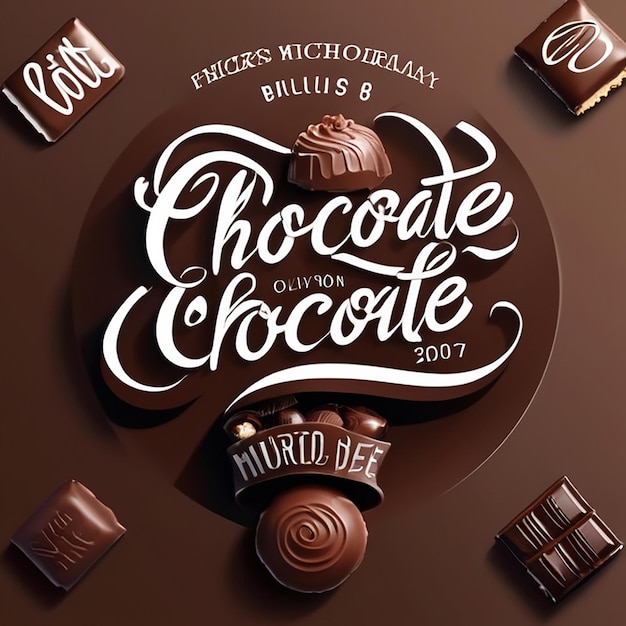 Foto progettazione del poster per la celebrazione della giornata mondiale del cioccolato