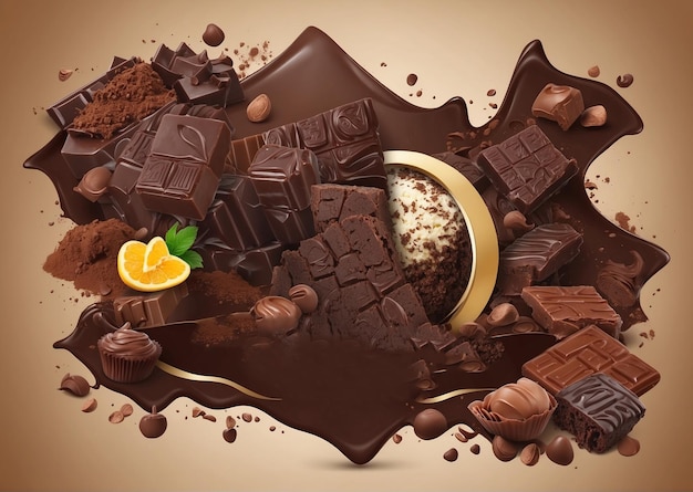 World Chocolate Day chocolate images banner design Generative ai