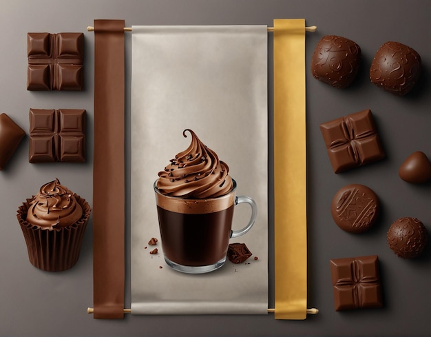 Photo world chocolate day chocolate images banner design generative ai