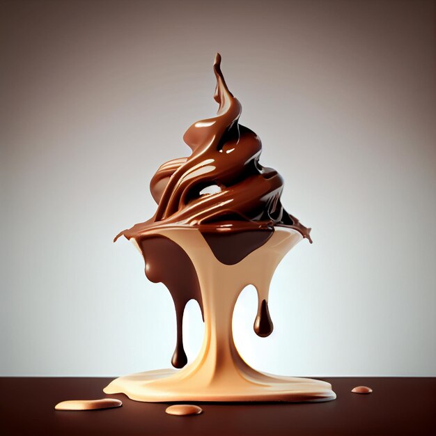 World Chocolate Day-concept Zelfgemaakte chocoladeroom Genereer Ai