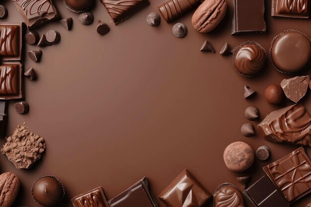 Photo world chocolate day greeting card generative ai