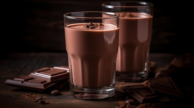 Фото Всемирный день шоколада 7 июля шоколадное молоко генеративный ии