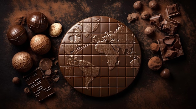 world chocolate day map globe