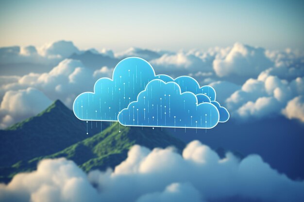 Photo a world above cloud technology