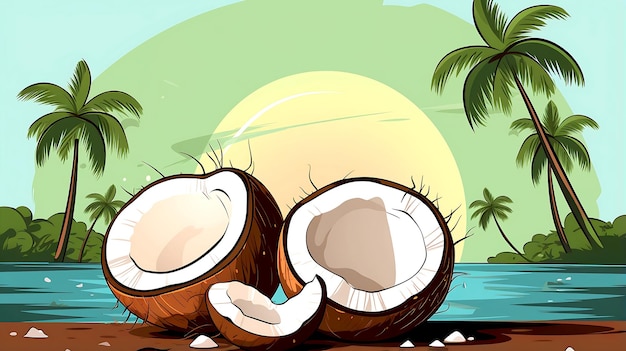 Photo world coconut day illustration