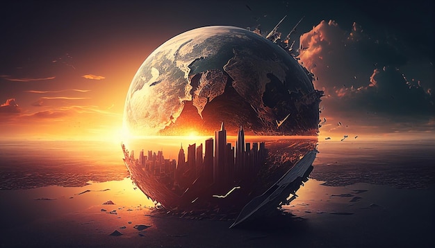 World collapse doomsday scenes