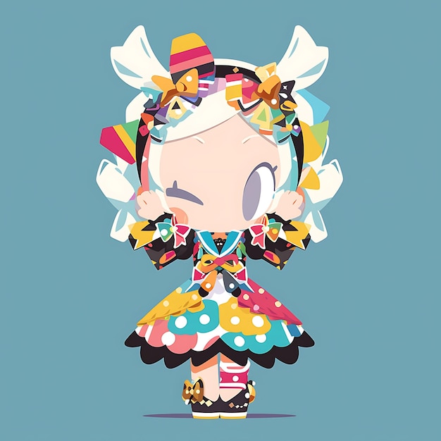 Photo the world of colorful chibi collections adorable art kawaii culture and cute delights