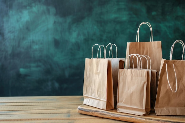 World Consumer Rights Day in Portuguese with shopping bags on table