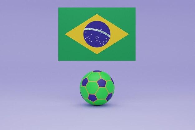 Photo world cup flag and ball brazil