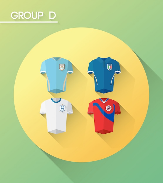 World cup group d vector with jerseys 