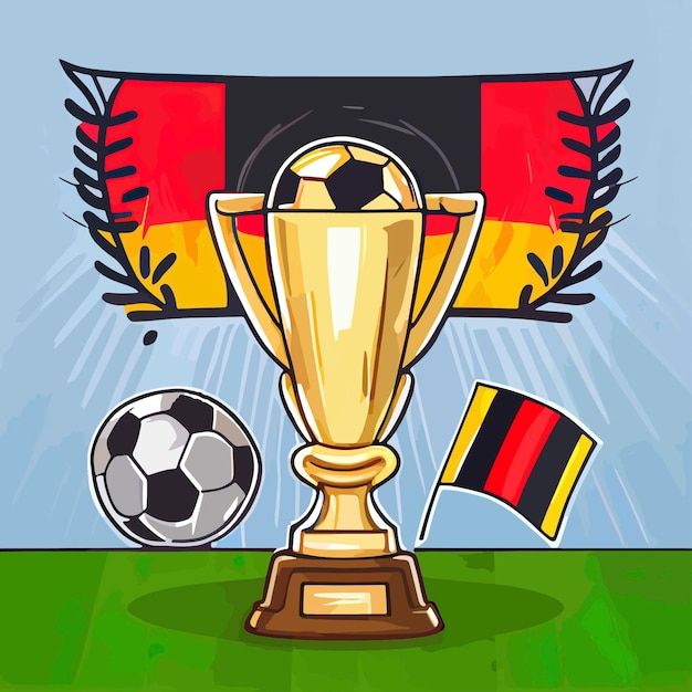 Foto trofeo della coppa del mondo con la bandiera della germania