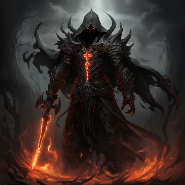 World diablo reaper souls darkness warrior picture AI generated art