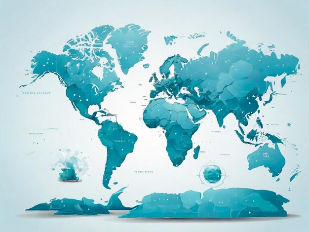Фон цифровой обрисованной карты мира