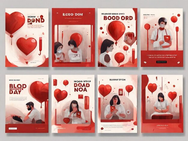 world donor day social media stories vector flat design