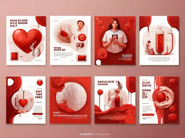 world donor day social media stories vector flat design