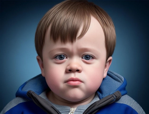 Photo world down syndrome day boy portrait