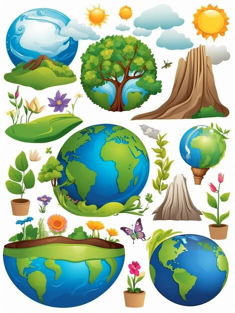 Photo world earth day clip art poster