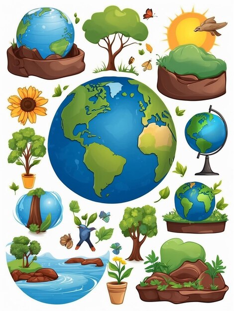 Photo world earth day clip art poster