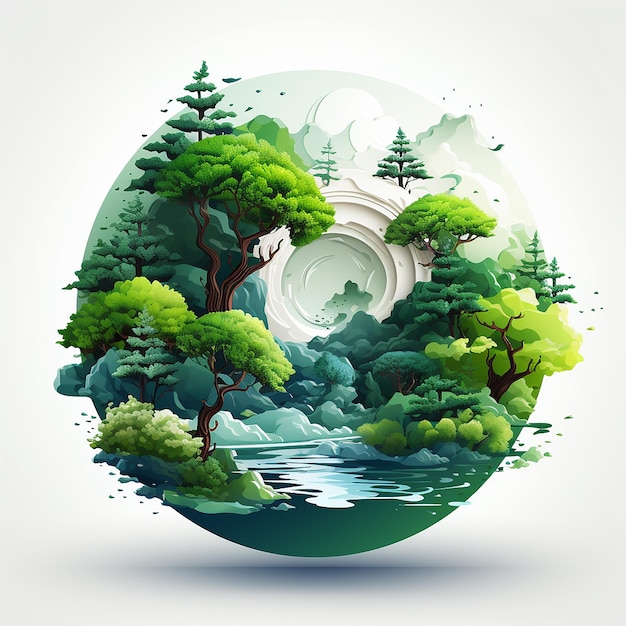 World Earth Day illustration design image generated by AI