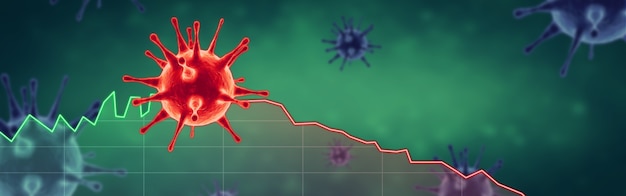 World economy and corona virus concept. The impact of coronavirus on the stock exchange.