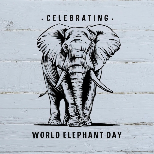world elephant day with this charming minimalist elephant illustration
