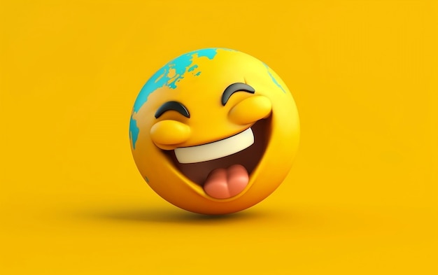 Photo world emoji day 3d banner background world emoji day with a group of funny emojis in different fac