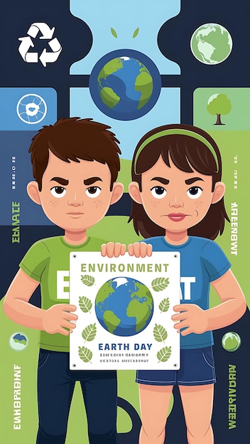 Фото Всемирный день окружающей среды и день земли иллюстрации
