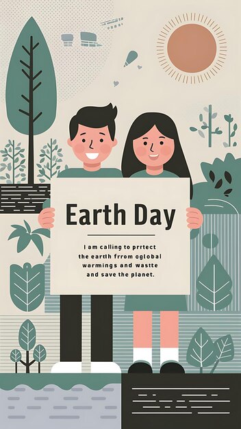 세계 환경의 날과 지구의 날 일러스트레이션