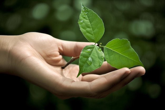 World Environment Day Green planet earth with leaves on a white background AI generation